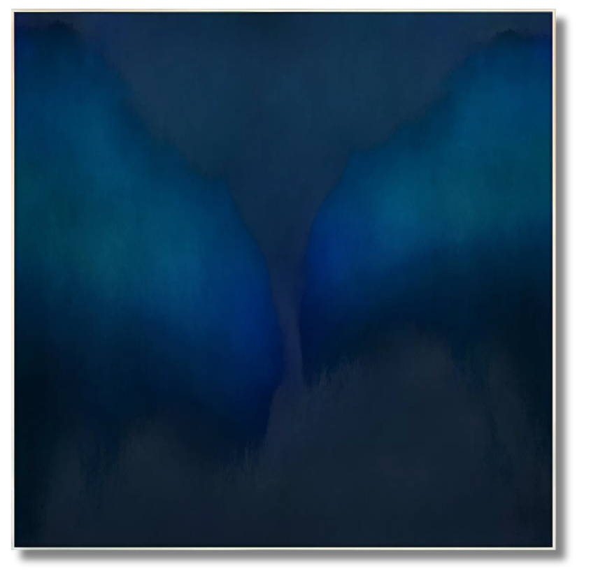 Atmospheric abstract work evoking dual movement, representing the ethereal depth often found in French contemporary art.