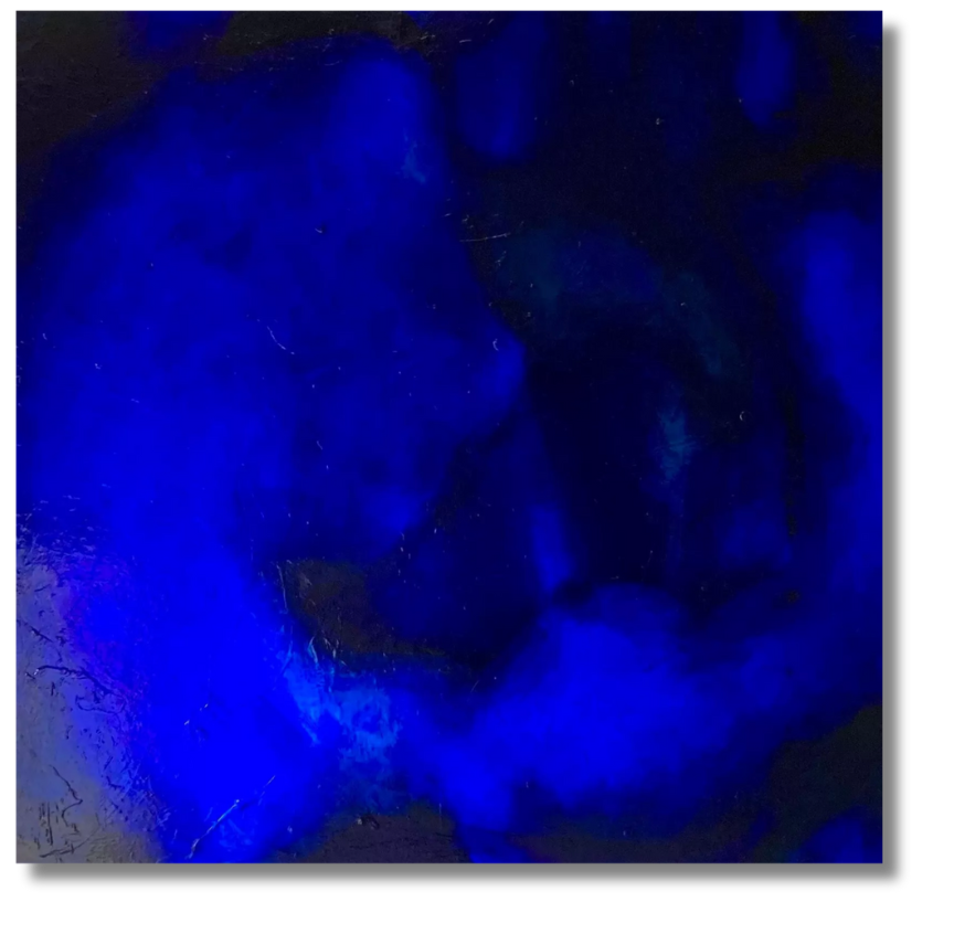 A deep, celestial blue abstraction, evoking Yves Klein’s International Klein Blue and the spiritual intensity of post-war French avant-garde minimalism.