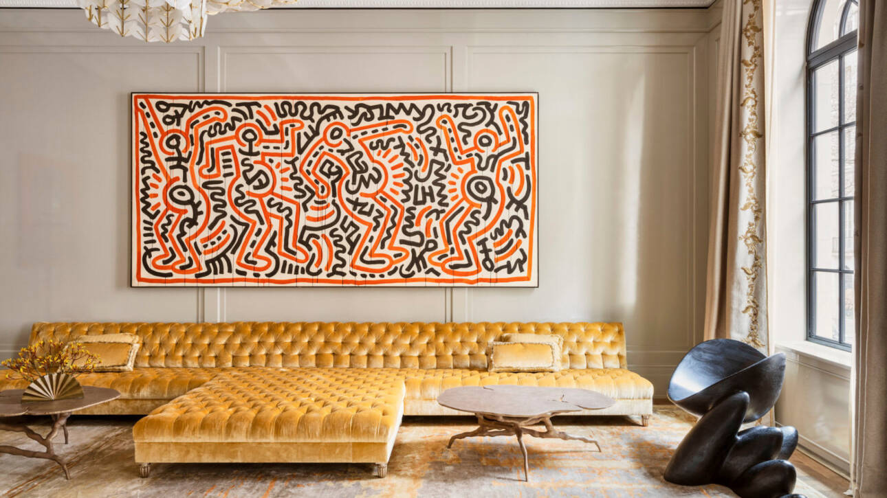 Keith Haring Painting in a home designed by Julie Hillman Design
