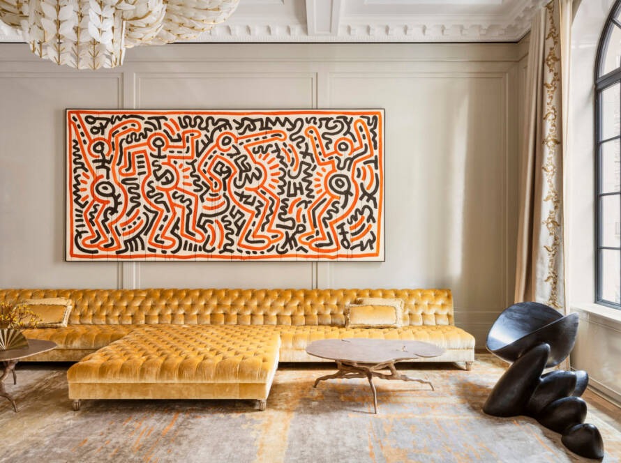 Keith Haring Painting in a home designed by Julie Hillman Design