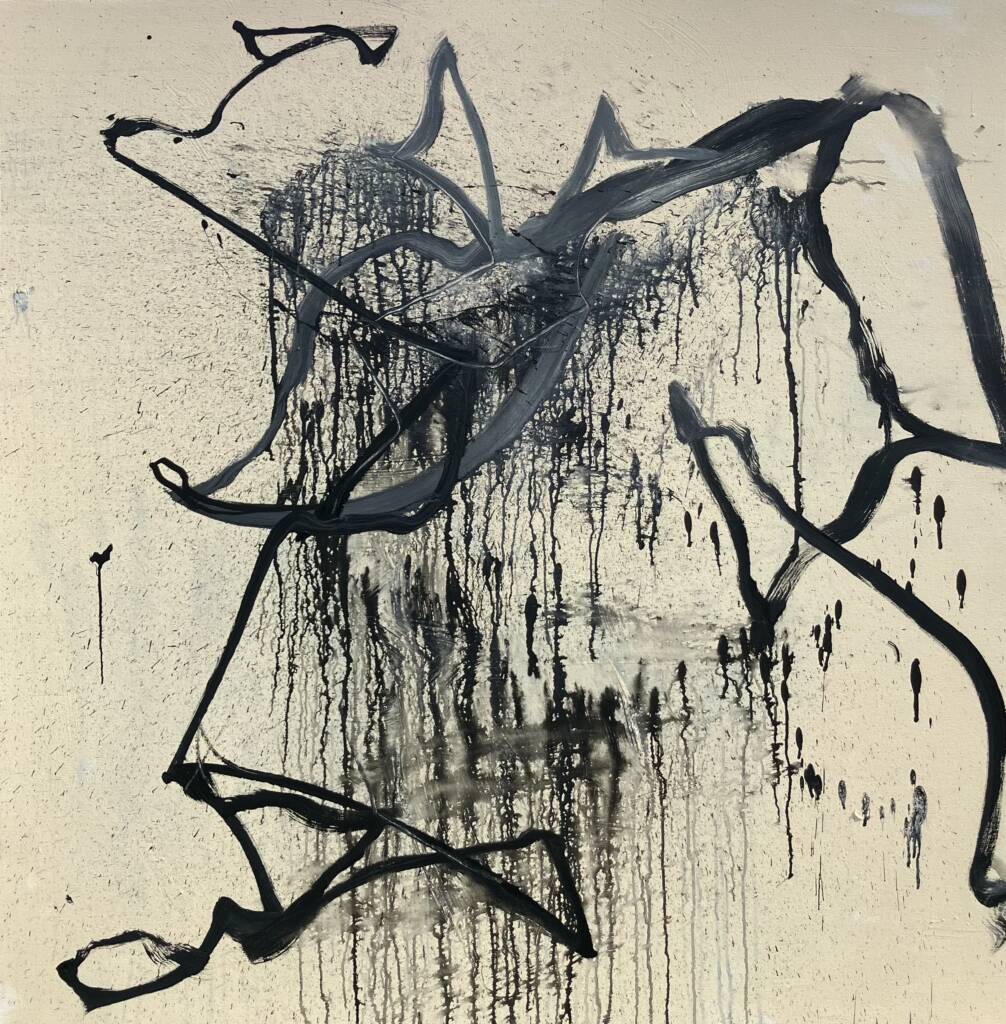 black and white painting