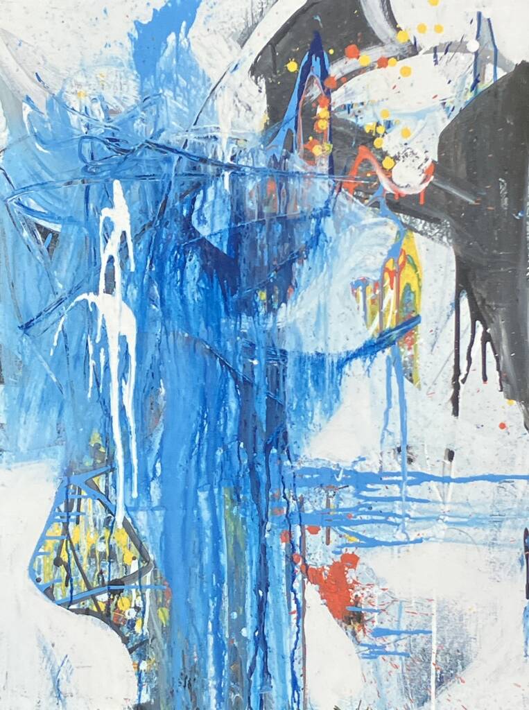 a blue abstract artwork 