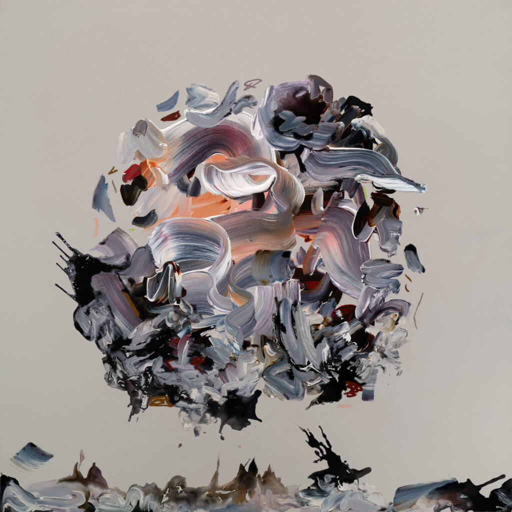 like a ball floating above the ocean, this piece feels dramatic yet calm in the storm